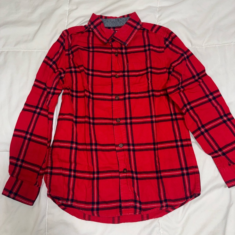 Cat & Jack Red and Blue Plaid Shirt